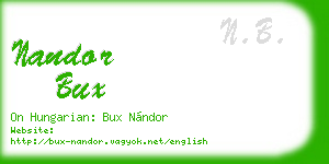 nandor bux business card